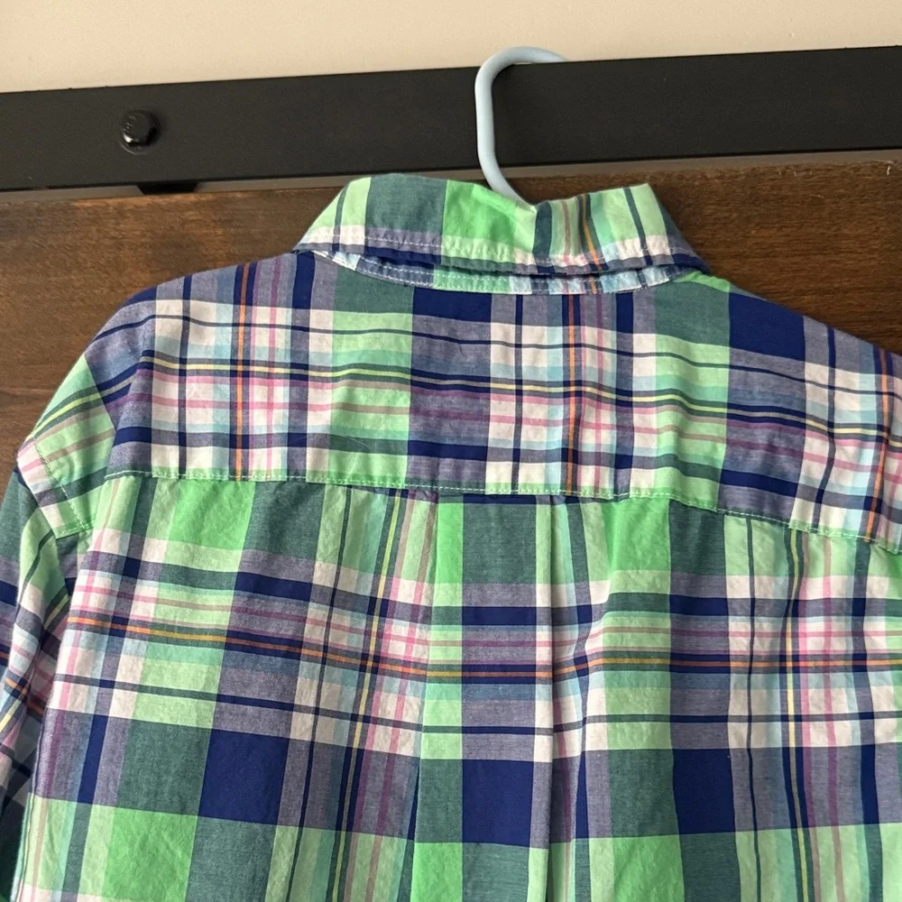 Ralph Lauren Green and Blue Plaid Shirt excellent shape button down